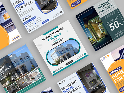 Real Estate Social Media Post Design agency agent branding corporate flyer design graphic design graphicbro media post real esate social template