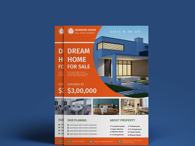 Real Estate Flyer Design branding corporate flyer estate agents for sale graphic design home home for sale homes for rent homes for sale houses for rent illustration land for sale newhome property property for sale template vector