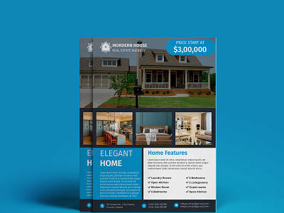 Real Estate Flyer Design branding corporate flyer graphic design home homes for rent homes for sale houses for rent houses for sale illustration property property for sale realtor template vector