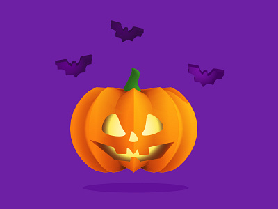 Pumpkin vs bat 🦇 3d graphic design illustration spline ui