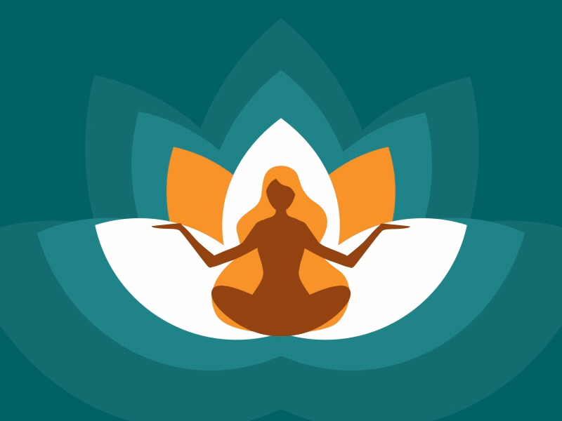 Yoga animation 2danimation ae aftereffects animation design lotus motion vector video yoga