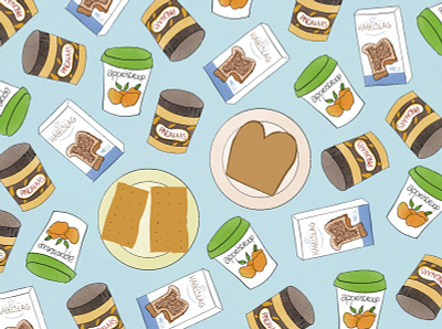 Dutch food blue breakfast design digital drawing dutch food illustration procreate