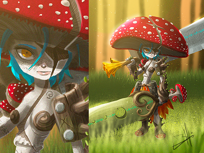 Mushroom Fighter cdchallenge character characterdesignchallenge digital illustration digitalart fighter mushroom warrior