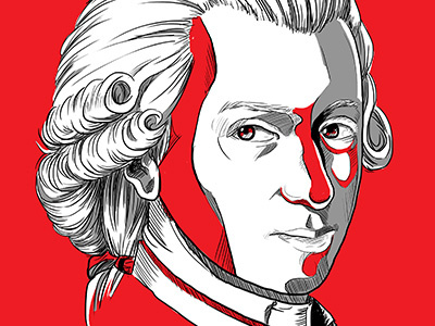 Wolfgang Amadeus Mozart classic face illustration mozart music