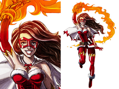 Lady Fire comiccharacter heroesrestaurant ladyfire xmas