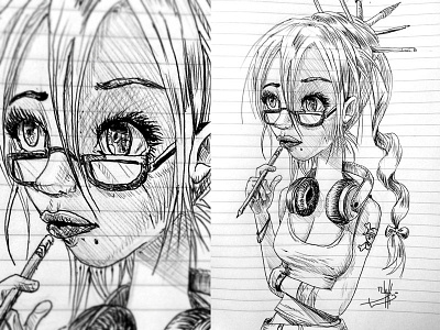 ink sketch girl girl ink sketch