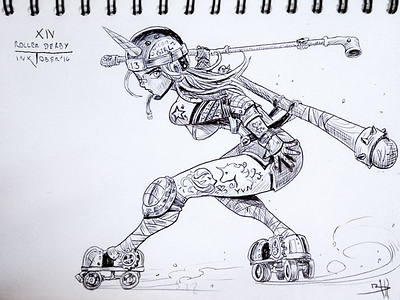 Roller Derby derby inktober roller