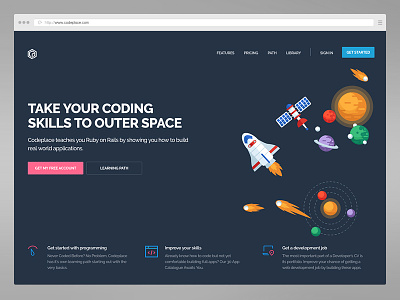 Codeplace Homepage courses development education front-end homepage landing page ui design