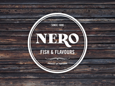 Logo for Nero (Fish & Flavours) brand canned design fish logo old retro