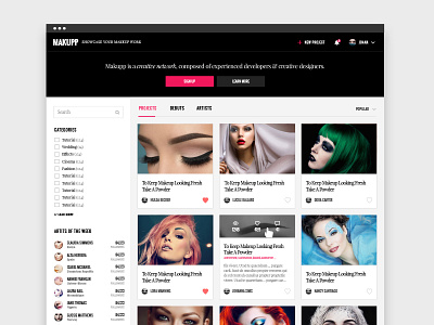 Makeup Artists Portfolio v2 artist creative development make up makeup portfolio ui design