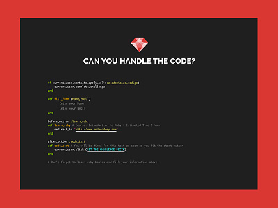 Code Challenge bootcamp challenge code design html ruby ui