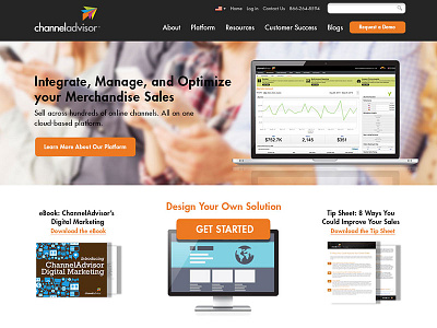ChannelAdvisor Home page design web