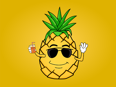 Pineapple cartoon branding design illustration illustrator logo vector