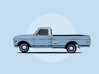 chevrolet c10 pickuptruck branding car design illustration illustrator vector