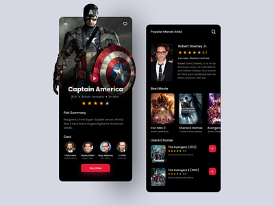 Movie Mobile Design android app cinema design ios marvel mobile mobile app mobile app design mobile design mobile ui mobile ux movie movie app movies trend ui ui design ux ux design