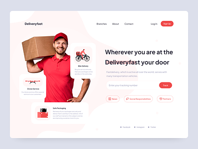 Delivery Landing Page card clean delivery design landing landing page landing page design ui ui design ux ux design web web design