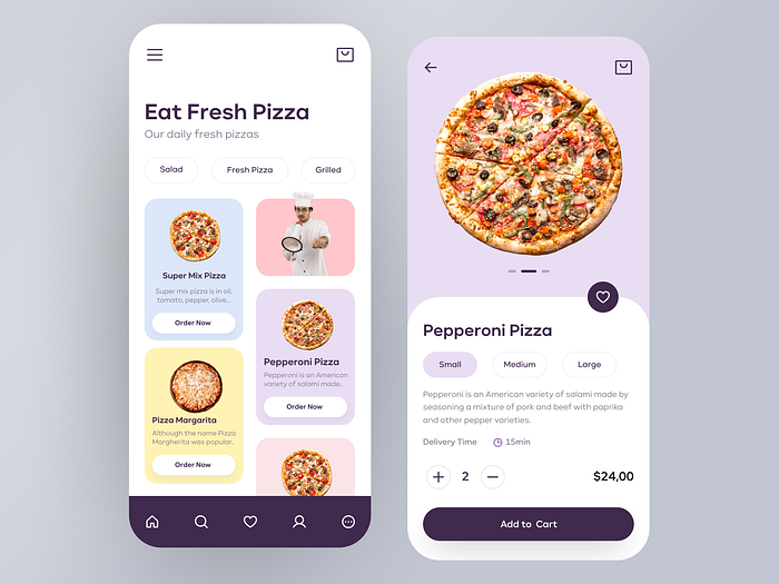 Pizza Delivery App Design by Caglar Cebeci on Dribbble