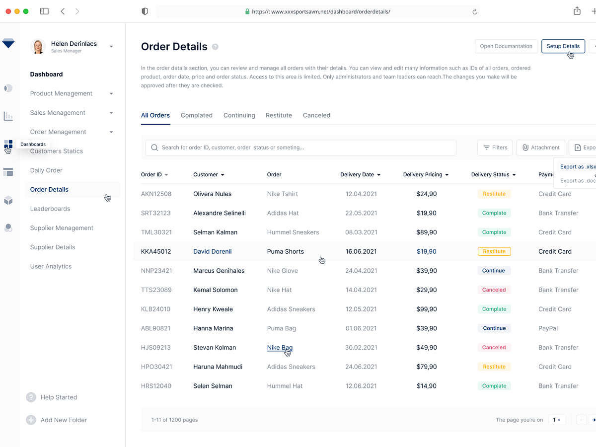 Dashboard / Order Details Page by Caglar Cebeci on Dribbble