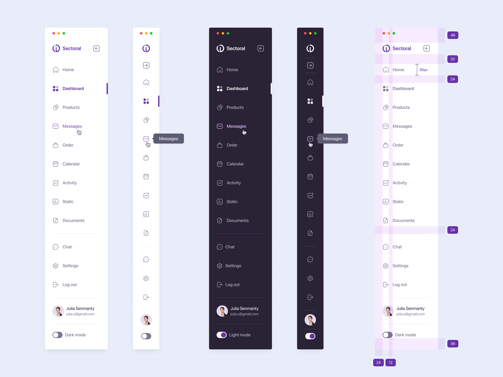 Side Menu Design by Caglar Cebeci on Dribbble