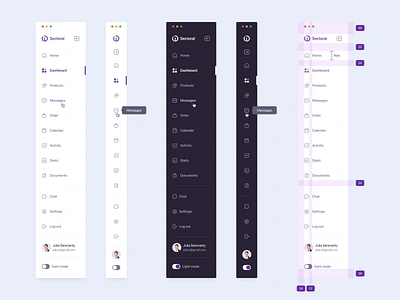 Side Menu Design dark mode hover light mode menu nav menu navbar navigation navigation bar navigation menu pixel side side bar side menu side nav speacing tabs