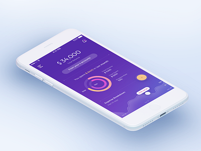 Expense Manager Dashboard Concept app dashboard data interpretation design expense manager gradient gradient graph ios iphone mobile ui ui design