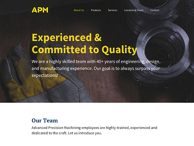 APM Website - About Page about page web design website