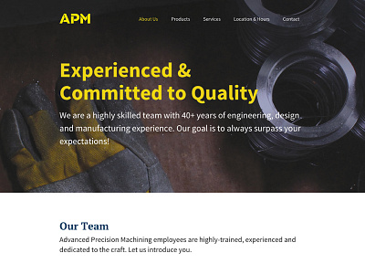 APM Website - About Page