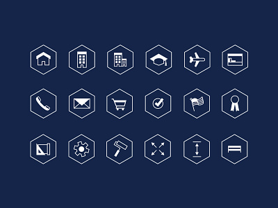 Francis Lofts & Bunks Icons agency branding hexagon icons launchpad lab logo marketing mockups