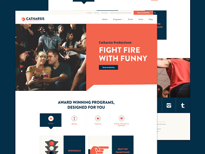 Catharsis is Live! agency homepage icons illustration launchpad lab marketing mockups web