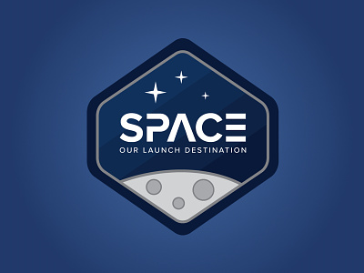 Space Magnet badge icon illustration launchpad lab magnet moon space stars