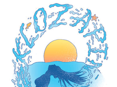 Klozapin Hair Flip beach illustration lettering ocean type