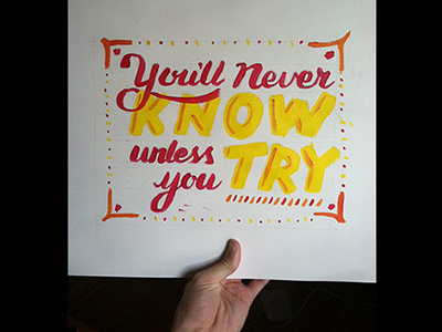 You'll Never Know lettering paint type