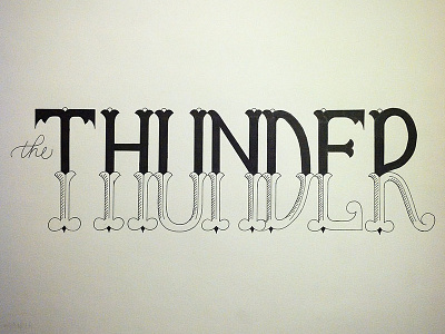 The Thunder lettering ornament thunder type