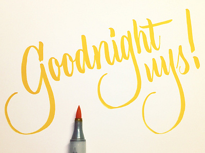 Bedtime. brush lettering type