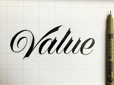 Value handlettering lettering script type