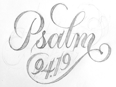 Tattoo Sketch lettering psalm script sketch tattoo type wip