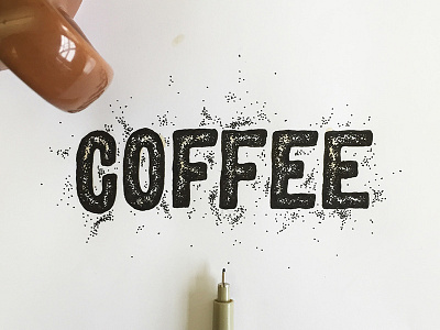 Miracle Worker. coffee lettering stippling type