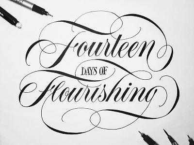 14 Days of Flourishing flourish lettering script type