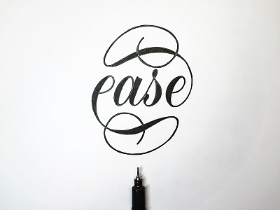 Nothing great comes with ease. flourish lettering script type