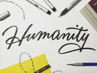 Humanity freehandlettering humanity lettering script type