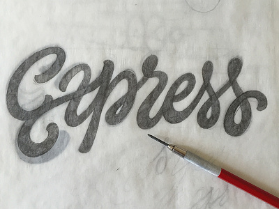 Express bold lettering retro script type wip