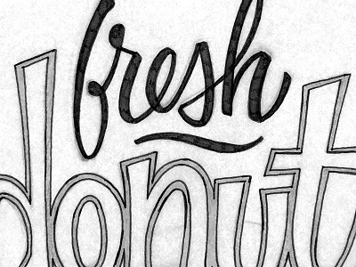 Fresh Donuts donuts lettering retro script type vintage wip