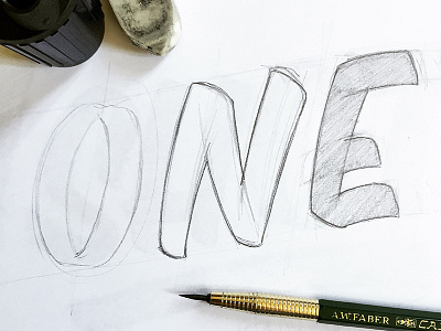 One Shot Typeface Sketches