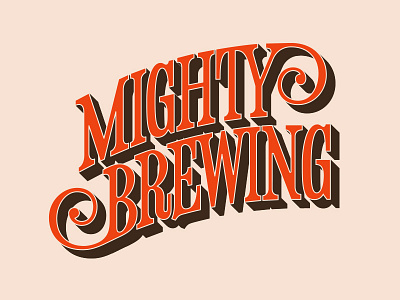 Mighty Brewing Logotype 3d beer branding brewery craft beer craftbeer design lettering logo logotype serif type