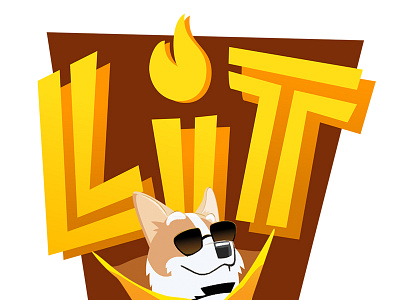It's Lit dog emoji handlettering lettering mobile pet petlandia type