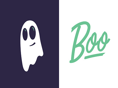 Boo boo ghost halloween illustration lettering type