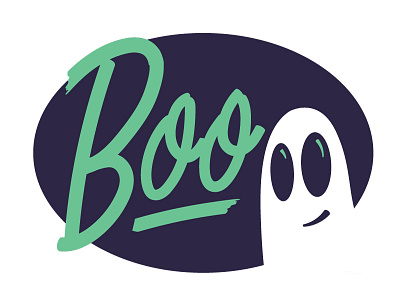 Boo Two boo ghost halloween illustration lettering type