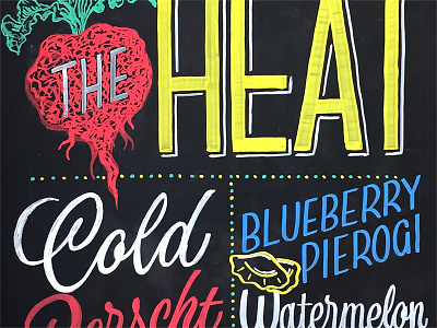 Beet The Heat! Chalkboard chalkboard chalktype handlettering lettering menu restaurant summer type