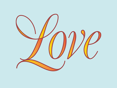 Love gradient lettering love script type
