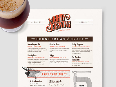 Mighty Brewing Draft List beer brewing craft draft menu